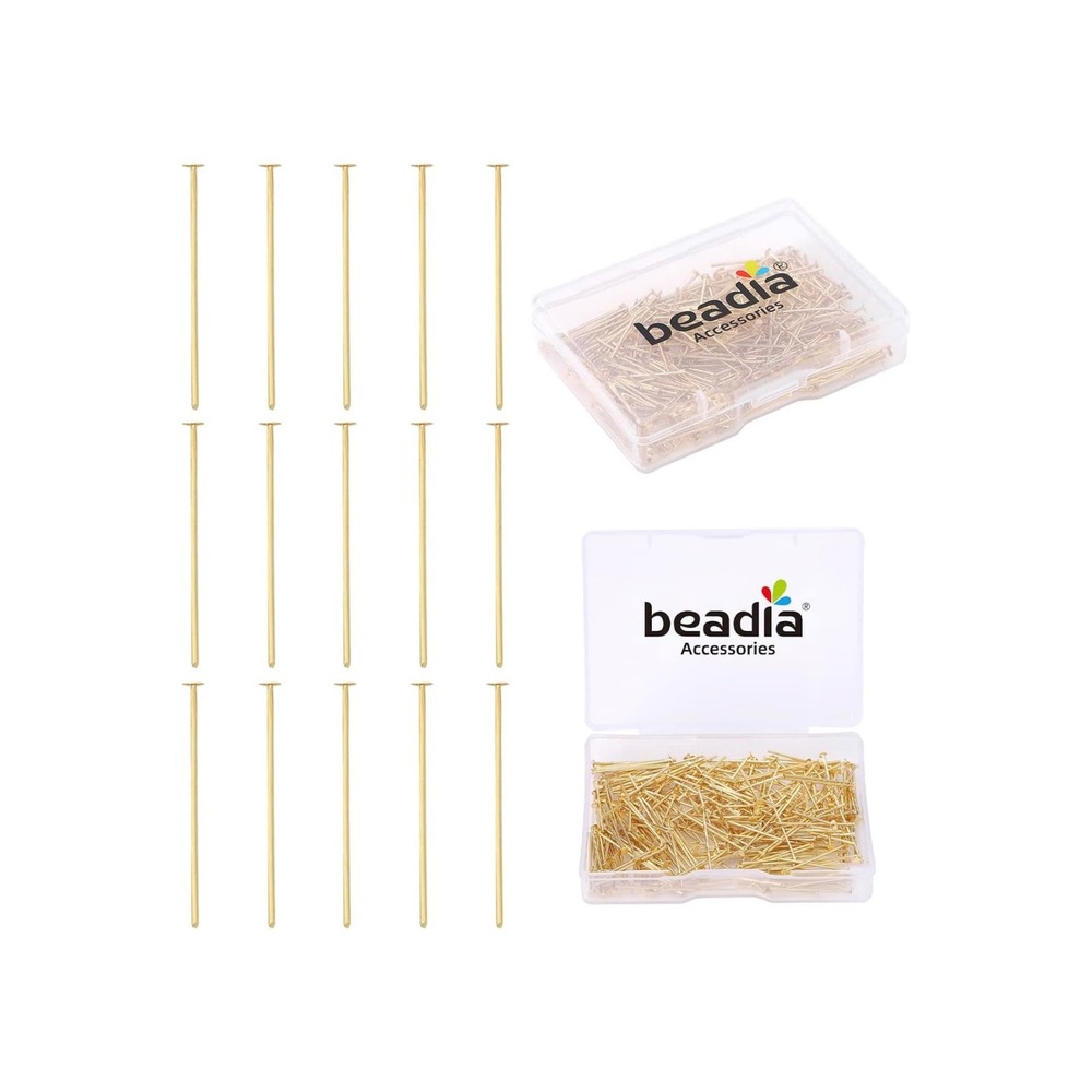 Beadia Accessories Gold Tone Head Pins for Jewelry Making & Crafts - Picture 2 of 5
